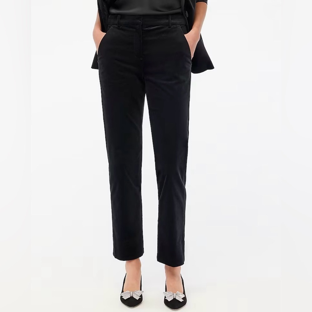 J. Crew Factory Women’s Velvet Kallie Pant BU803 Size 4 In Black NWOT